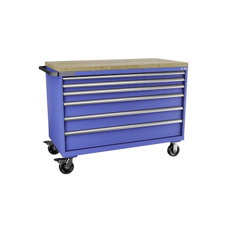 Champion Tool Storage Tool Cabinet, 6 Drawer, Blue, Steel, 56-1/2 in W x 28-1/2 in D x 43-1/4 in H, D15000601ILMB8BBT-BB D15000601ILMB8BBT-BB